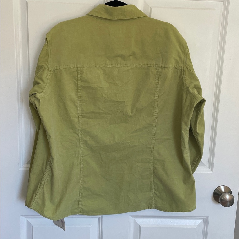 Liz Claiborne 1X Chartreuse Corduroy Button Front Jacket NWT - Picture 7 of 9